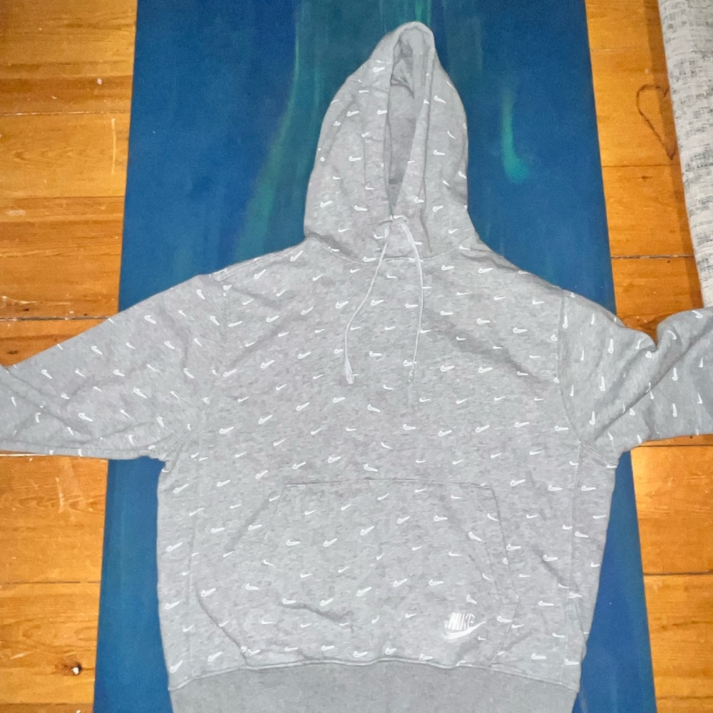 Nike All Over Swoosh Gray Men's Hoodie Medium
